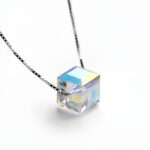 Crystal cube necklace gift for daily radiance