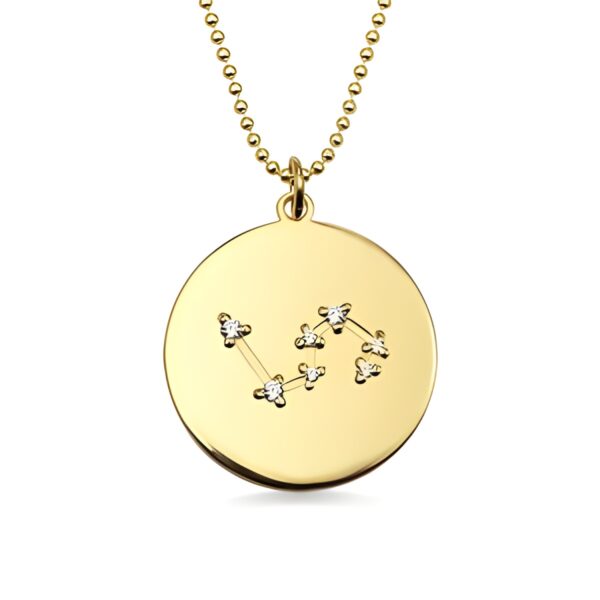 Gold-plated zodiac disc necklace for self-discovery