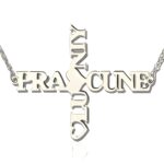 Two names cross necklace in sterling silver
