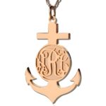Personalized rose gold cross pendant with initials