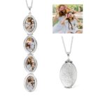 Hold Their Smiles Close – Oval Four-Photo Locket Necklace – A Tender Keepsake for Mom and Loved Ones - Image 2