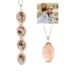 Hold Their Smiles Close – Oval Four-Photo Locket Necklace – A Tender Keepsake for Mom and Loved Ones - Image 3