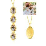 Personalized four-photo locket necklace for cherished memories