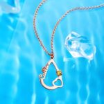 Embrace Love and Hope – Engraved Heart & Birthstone Water Drop Necklace – A Cherished Keepsake for Loved Ones - Image 2