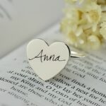 Carry Their Heart in Your Hands – Signature Script Sterling Silver Ring – For Cherished Moments - Image 2