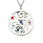 Family tree birthstone necklace for mom's heartfelt moments