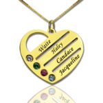 Carry Your Family’s Love Close – Heart-Shaped Birthstone Name Necklace – A Cherished Keepsake for Grandmothers - Image 2