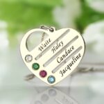 Carry Your Family’s Love Close – Heart-Shaped Birthstone Name Necklace – A Cherished Keepsake for Grandmothers - Image 4