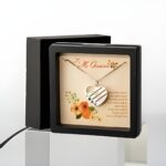 Heart-shaped birthstone name necklace for grandmothers