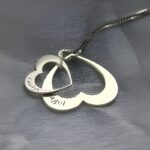 Carry Our Love Close – Double Heart Name Necklace in Sterling Silver – For Her, From the Heart - Image 2