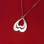 Carry Our Love Close – Double Heart Name Necklace in Sterling Silver – For Her, From the Heart - Image 3