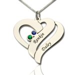 double heart sterling silver necklace for your beloved