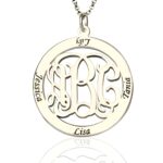Monogram family name necklace celebrating love