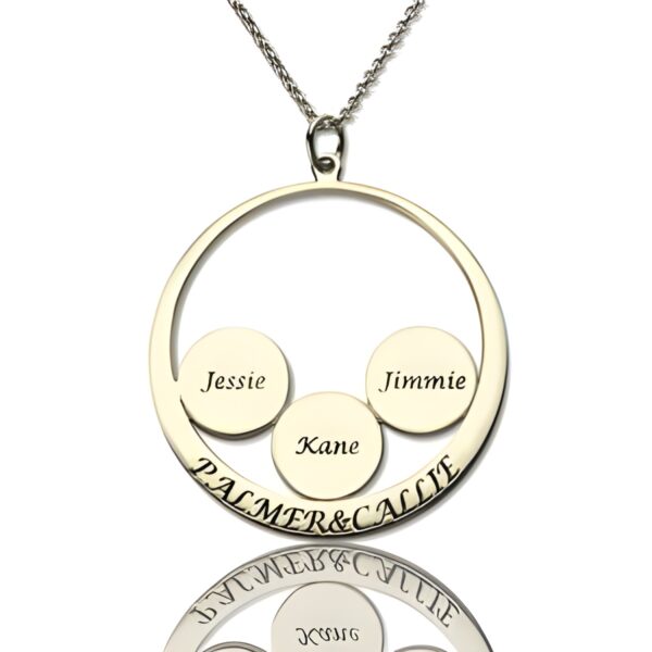 Custom name necklace for mom, embracing family love