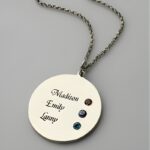 Carry Their Love Close – Birthstone Name Disc Necklace for Cherished Grandmas - Image 2
