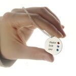 Carry Their Love Close – Birthstone Name Disc Necklace for Cherished Grandmas - Image 3