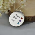 Carry Their Love Close – Birthstone Name Disc Necklace for Cherished Grandmas - Image 4