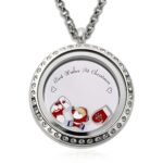 Engraved stainless steel locket necklace for Christmas