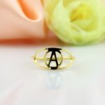 Embrace Your Unique Vision – Eye-Shaped Initial Ring in 18k Gold Plating – A Meaningful Keepsake for You or a Loved One - Image 3
