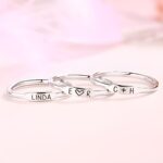 Embrace Connection – Stackable Silver Bar Rings with Initials & Names – For Cherished Bonds - Image 3