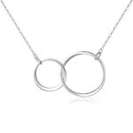Sterling silver double circle necklace symbolizing connection