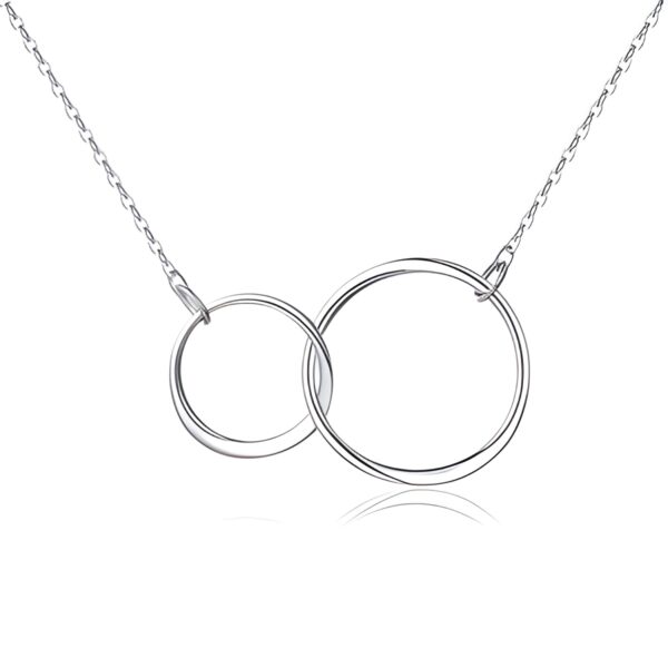 Sterling silver double circle necklace symbolizing connection