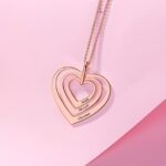 Embrace Love's Bond – Engraved Rose Gold Family Heart Necklace – A Cherished Gift for Mom - Image 3