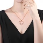 Embrace Love's Bond – Engraved Rose Gold Family Heart Necklace – A Cherished Gift for Mom - Image 4