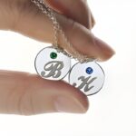 Keep Loved Ones Close – Sterling Silver Initial & Birthstone Disc Necklace – A Heartfelt Treasure for Her - Image 4
