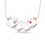 Embrace Four Hearts United – Sterling Silver Birthstone Necklace – For Cherished Connections - Image 2