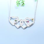 Embrace Four Hearts United – Sterling Silver Birthstone Necklace – For Cherished Connections - Image 3