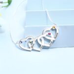 Embrace Four Hearts United – Sterling Silver Birthstone Necklace – For Cherished Connections - Image 4
