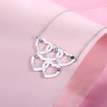 Embrace Love's Legacy – Engraved Five Hearts Birthstone Necklace – A Cherished Keepsake for Mom or Grandma - Image 3