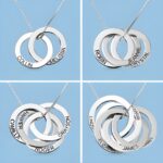 Engraved Russian ring necklace symbolizing connection