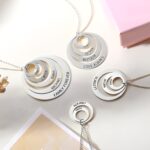Stacked circle name necklace for loved ones