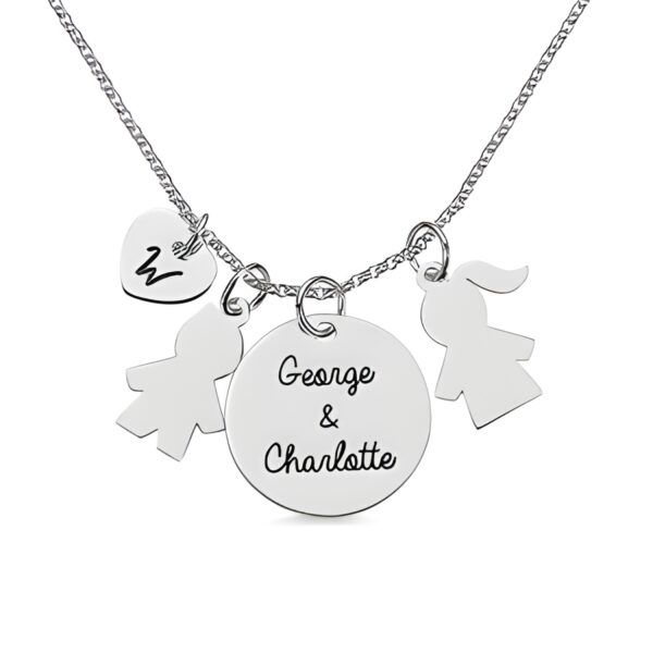 Sterling Silver Kids Name Pendant Necklace for Mom