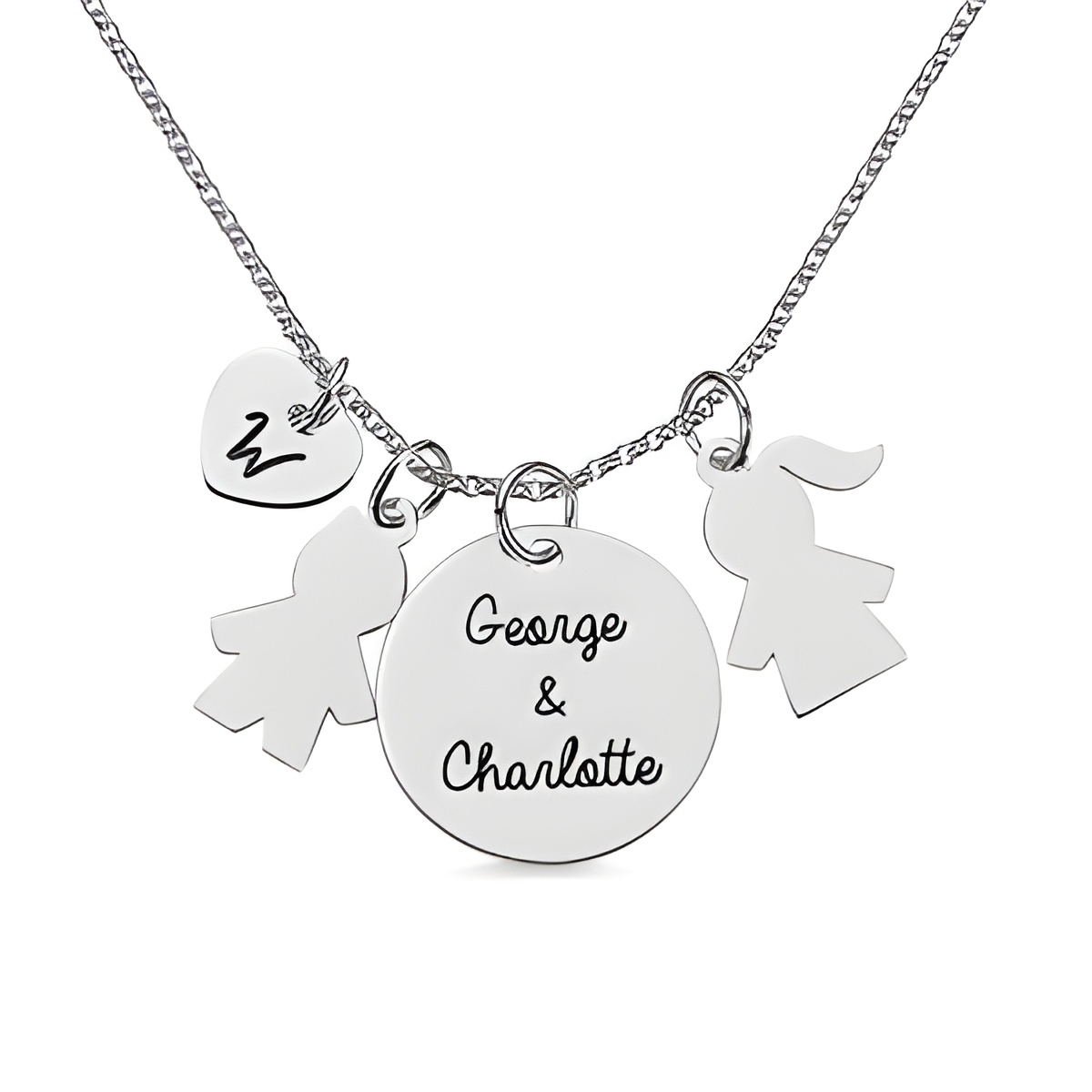 Sterling Silver Kids Name Pendant Necklace for Mom