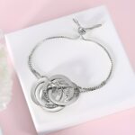 Embrace Eternal Bonds – Engraved Interlocking Russian Rings Bracelet – For Cherished Connections - Image 6