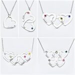 Intertwined hearts birthstone necklace for loved ones