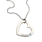 Embrace Your Story – Heart-Shaped Name Necklace with Birthstone – A Cherished Keepsake for Her - Image 2