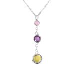 Three generations birthstone necklace for cherished women