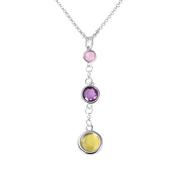 Three generations birthstone necklace for cherished women
