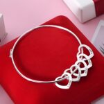 Embrace Love's Whisper – Engraved Heart Charm Bangle – For Cherished Moments and Loved Ones - Image 2