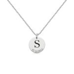 Engraved initial and date necklace for personalized gifts