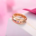 Embrace Your Loved Ones – Custom Name & Birthstone Ring in Rose Gold – A Cherished Treasure for Her - Image 3