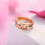 Embrace Your Loved Ones – Custom Name & Birthstone Ring in Rose Gold – A Cherished Treasure for Her - Image 4