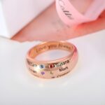 Embrace Your Loved Ones – Custom Name & Birthstone Ring in Rose Gold – A Cherished Treasure for Her - Image 7