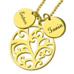 Embrace Her Heart – Family Tree Necklace with Name Charms – A Cherished Gift for Mom - Image 2