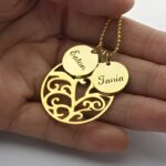 Embrace Her Heart – Family Tree Necklace with Name Charms – A Cherished Gift for Mom - Image 3