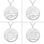 Custom family tree necklace in sterling silver